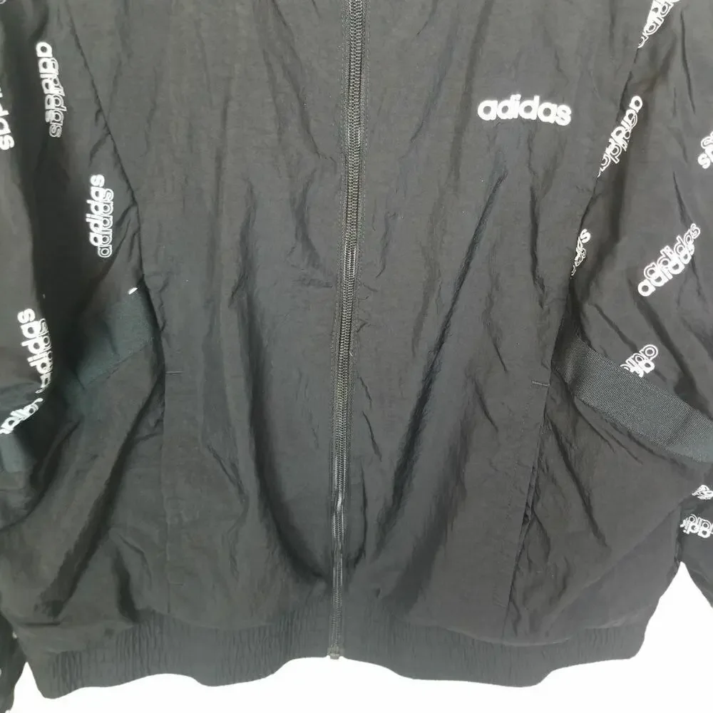 Adidas Womens Full Zip Track Jacket Size M Sporty Athletic Activewear Wicking